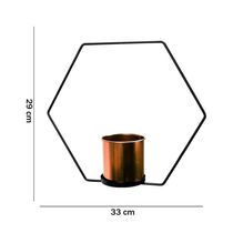 Vaso Metal para Pendurar Rose e Preto 29x33cm