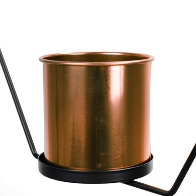 Vaso Metal para Pendurar Rose e Preto 29x33cm