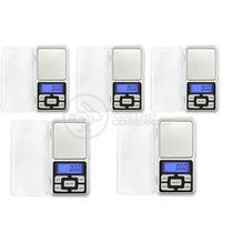 Kit 5 Mini Balanças Digitais Alta Precisão 500g prata