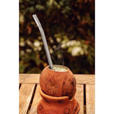 Bomba De Chimarrão Tramontina Ilex Liso Com Rosca 23 Cm