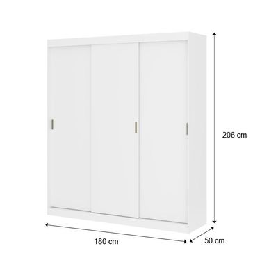 Guarda Roupa Infantil 3 Portas 4 Gav 3 Espelhos Branco Mega