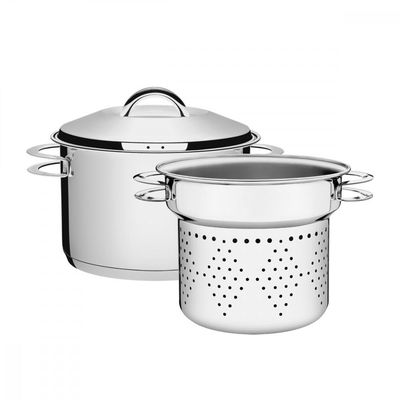 Jogo Cozi Pasta Solar Inox Fundo Triplo Alças 2 Peças 24 Cm