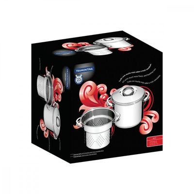 Jogo Cozi Pasta Solar Inox Fundo Triplo Alças 2 Peças 24 Cm
