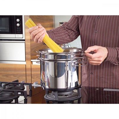 Jogo Cozi Pasta Solar Inox Fundo Triplo Alças 2 Peças 24 Cm