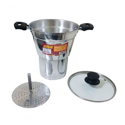 Cuscuzeira Grande De Alumínio C/tampa De Vidro 3.4l Docesar