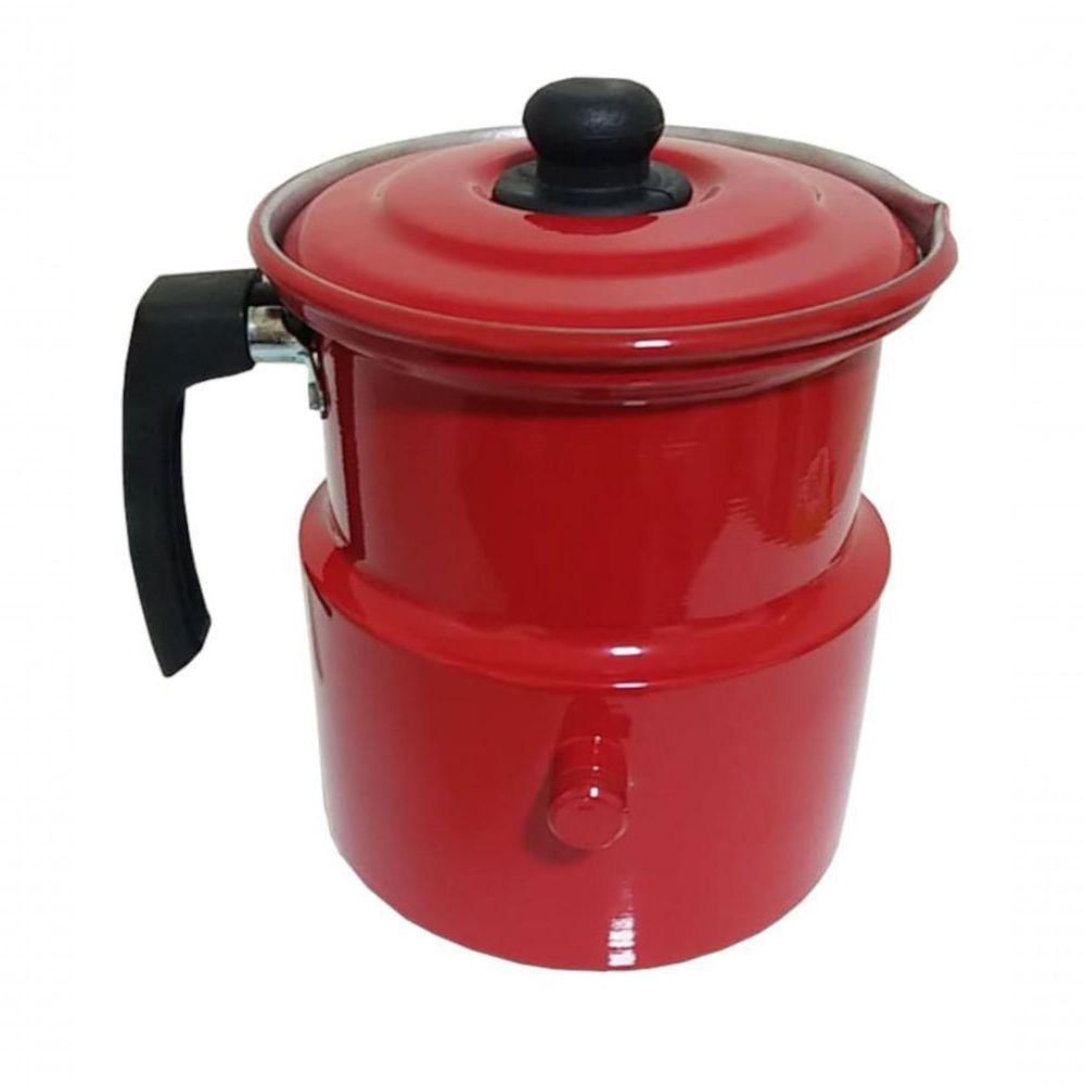Leiteira Fervedor Com Apito Vermelha Esmaltada 1.6l Extang