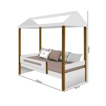 Cama Solteiro Branco Mel Com Led E Colchão