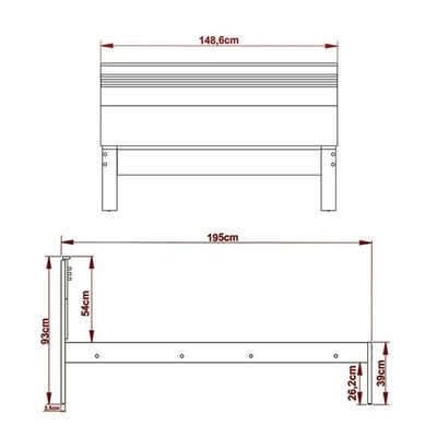 Cama Casal Cm8009 Nogal Branco Tecno Mobili Nogal Branco