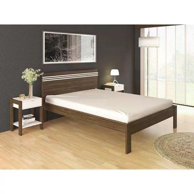 Cama Casal Cm8009 Nogal Branco Tecno Mobili Nogal Branco