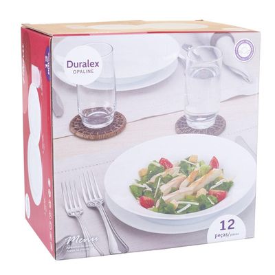 Aparelho de Jantar 12 Peças com Copo Menu Duralex