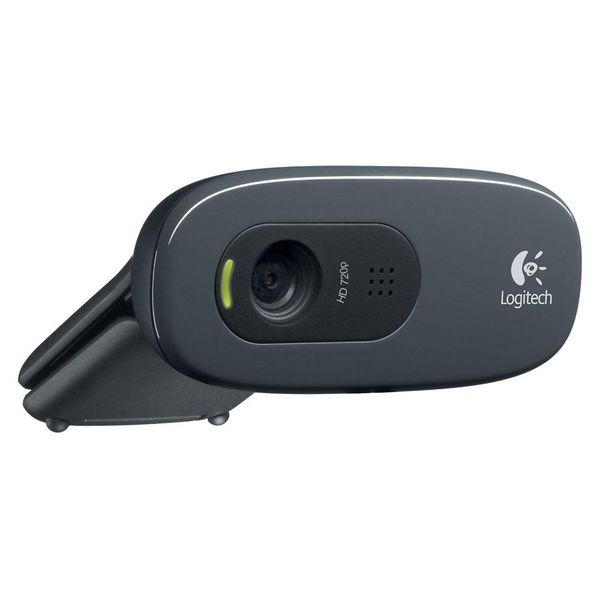 Web CAM Logitech C270 HD 720P 3 Megapixels com Microfone COR Chumbo e Preto