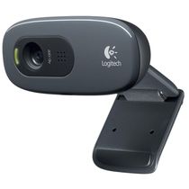 Web CAM Logitech C270 HD 720P 3 Megapixels com Microfone COR Chumbo e Preto