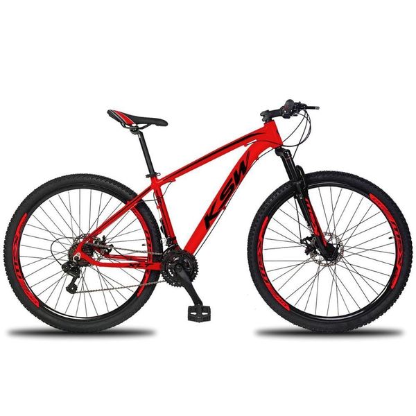 Bicicleta Aro 29 Ksw Xlt Shimano 21" Vermelho/Preto