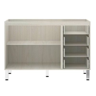 Balcão De Pia Sem Tamp 120cm E Luci Legno Crem e Branco