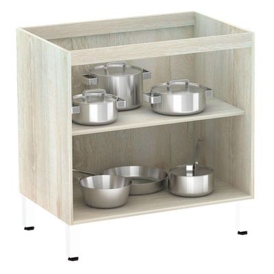 Balcão Sem Tampo 80cm Luci Legno Crem e Concreto
