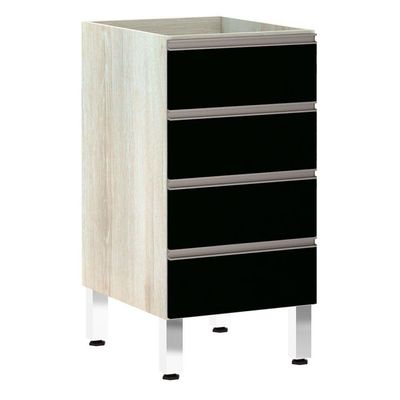 Balcão Sem Tampo 40cm Luci Legno Crem e Preto Tx