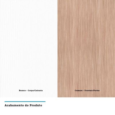 Balcão Sem Tampo 40cm Branco Com Cumaru