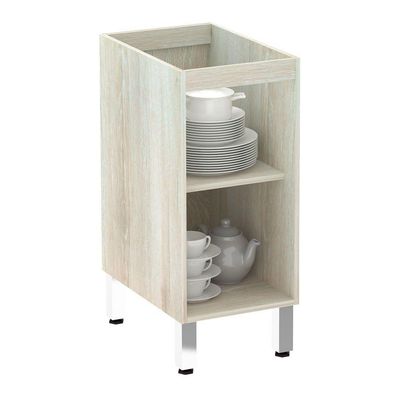 Balcão Sem Tampo 35cm 1 Prateleira Lis Legno Crem e Connect