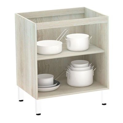 Balcão Sem Tampo 70cm Lis Legno Crem e Concreto
