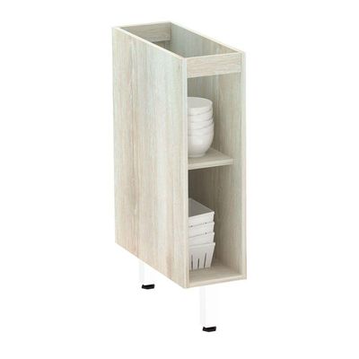 Balcão Sem Tampo 20cm Lis Legno Crem e Branco Mat