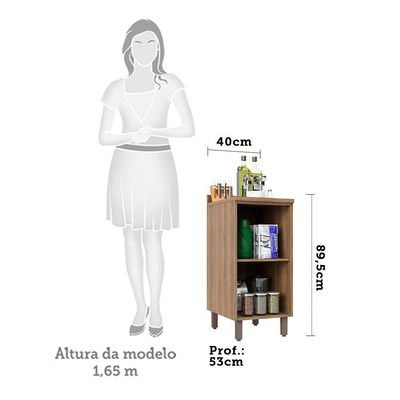 Balcão e Tampo 40 Cm De Abrir 1 Prateleira Lari Vanill e Connect