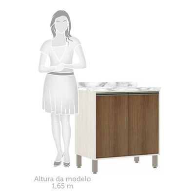 Balcão e Tampo 80 Cm De Abrir 1 Prateleira Com Avelã