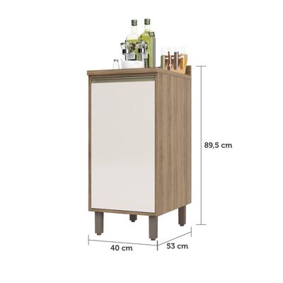 Balcão e Tampo 40 Cm De Abrir 1 Prateleira Mel Vanill e O