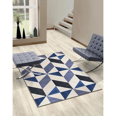 Tapete Para Sala Lyre Azul 1,00x1,50 São Carlos