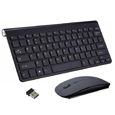 Kit Mini Teclado e Mouse Wireless Ultra Slim Sem Fio -  Preto