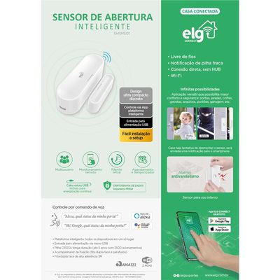 Sensor de Abertura WiFi Inteligente ELG SHSM501