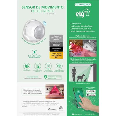 Sensor de Presença WiFi Inteligente ELG SHSP500