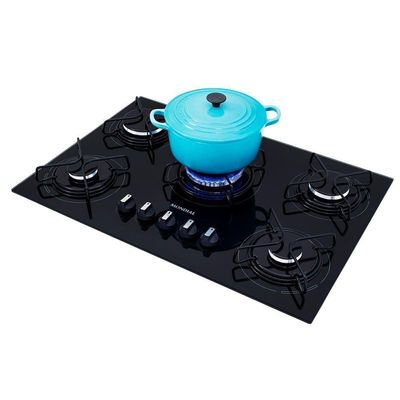 Cooktop A Gás 5 Bocas Mondial Ctg-03 biv-preto/prata Bivolt