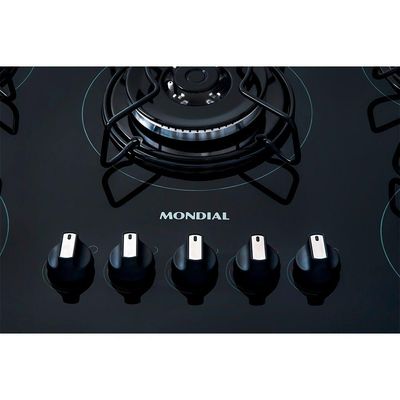Cooktop A Gás 5 Bocas Mondial Ctg-03 biv-preto/prata Bivolt