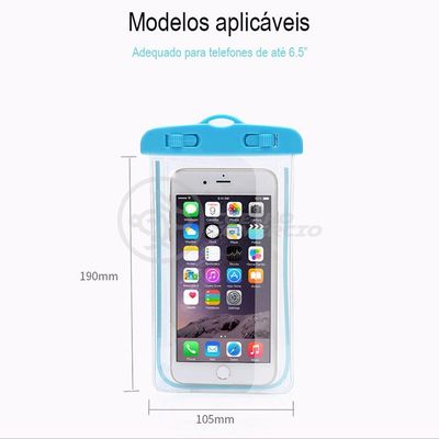 Capa Bolsa A Prova Dágua Impermeável P/ Celular Azul