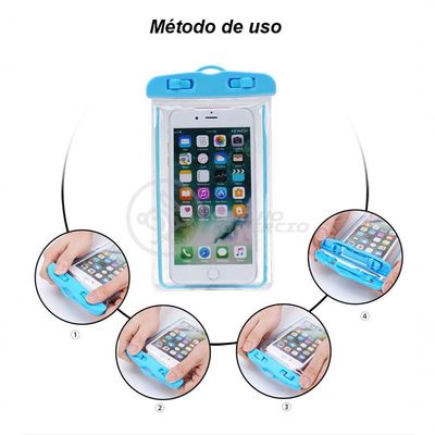 Capa Bolsa A Prova Dágua Impermeável P/ Celular Azul