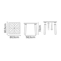 Mesa Tramontina Sancho 80X80cm Em Polipropileno Amarelo