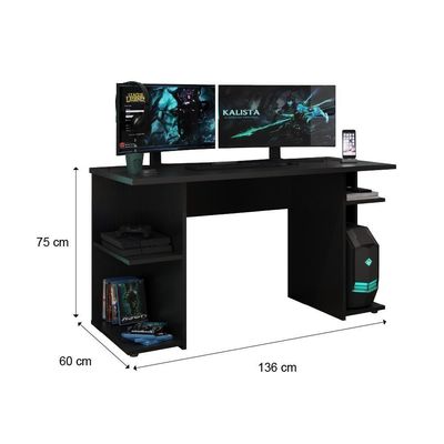Mesa Para Computador Gamer Preto Carraro