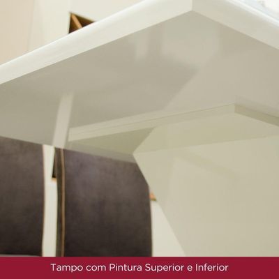 Mesa De Jantar Com Tampo Mdf Com Vidro Canto Reto 160cm