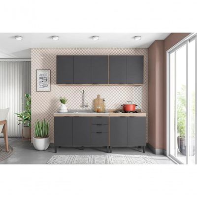 Cozinha Modulada 4 Peças Fi0008 Avena Grafito