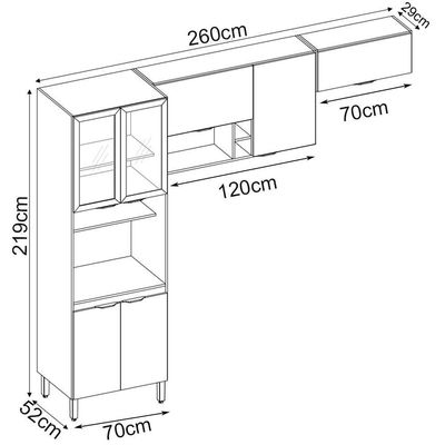Cozinha Modulada 3 Peças Fi0007 Avena Grafito