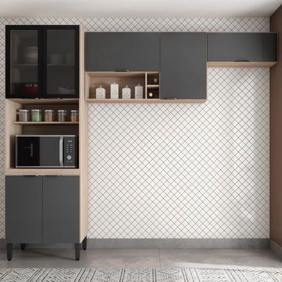 Cozinha Modulada 3 Peças Fi0007 Avena Grafito
