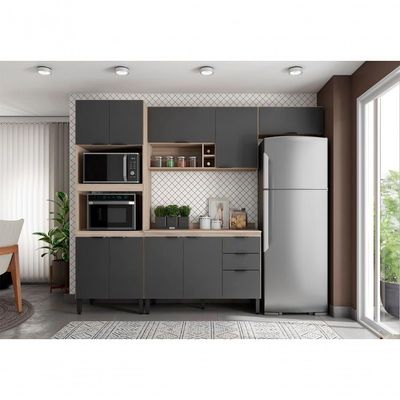 Cozinha Modulada 4 Peças Fi0003 Avena Grafito