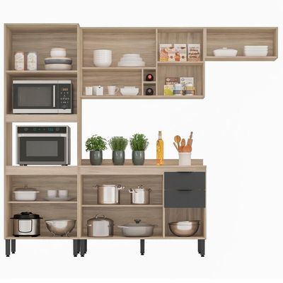 Cozinha Modulada 4 Peças Fi0003 Avena Grafito
