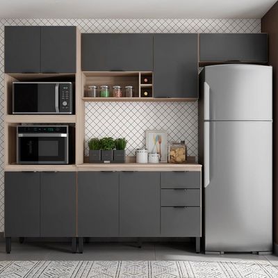 Cozinha Modulada 4 Peças Fi0003 Avena Grafito