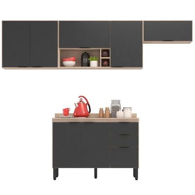 Cozinha Modulada 4 Peças Frcz4 Avena Grafito