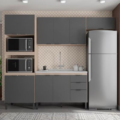 Cozinha Modulada 4 Peças Ftm004 Avena Grafito