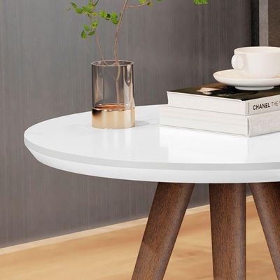 Kit Mesa De Apoio E Lateral Sofá E Sala Visita Branco