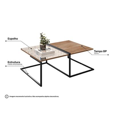 Mesa De Centro Decorativa Smart Estilo Industrial Demolição