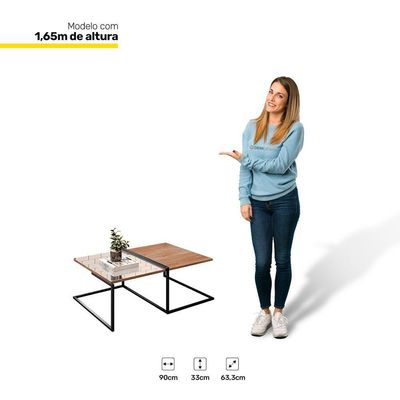 Mesa De Centro Decorativa Smart Estilo Industrial Demolição