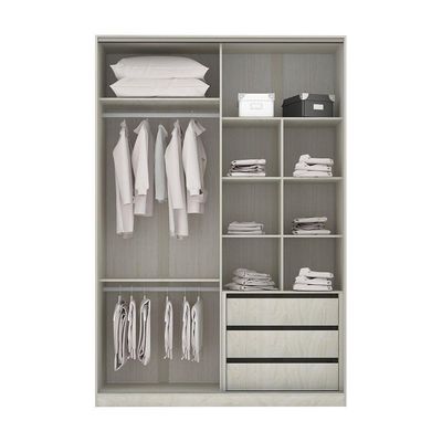 Guarda-roupa Solteiro 4 Portas Legno Crema Com Branco Mat